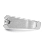 14k White Gold Mens Polished and Satin 5-Stone Ring Mounting, Mounting Only - Sophia Jewelers