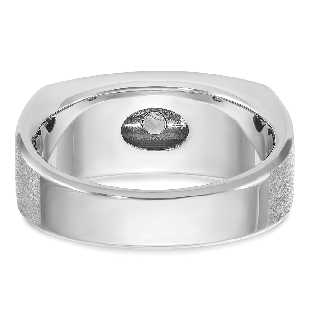 14k White Gold Mens Polished and Satin 5-Stone Ring Mounting, Mounting Only - Sophia Jewelers