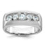 14k White Gold Mens Polished and Satin 5-Stone Ring Mounting, Mounting Only - Sophia Jewelers