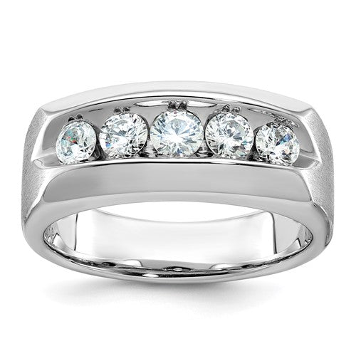 Men's Five-Stone Ring in 14K White Gold, Lab-Grown Diamond (1 ct.), Size 10 - Sophia Jewelers