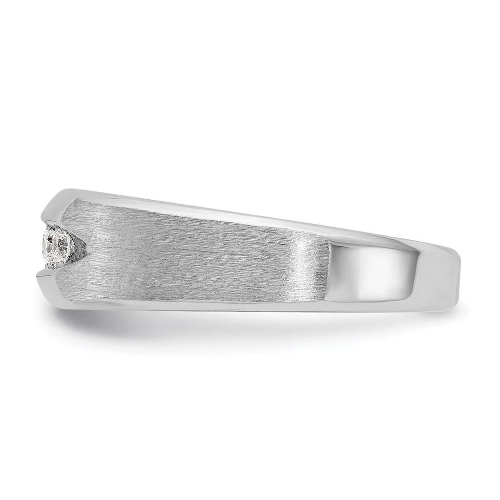 14k White Gold Mens Polished and Satin 5-Stone Ring Mounting, Mounting Only - Sophia Jewelers