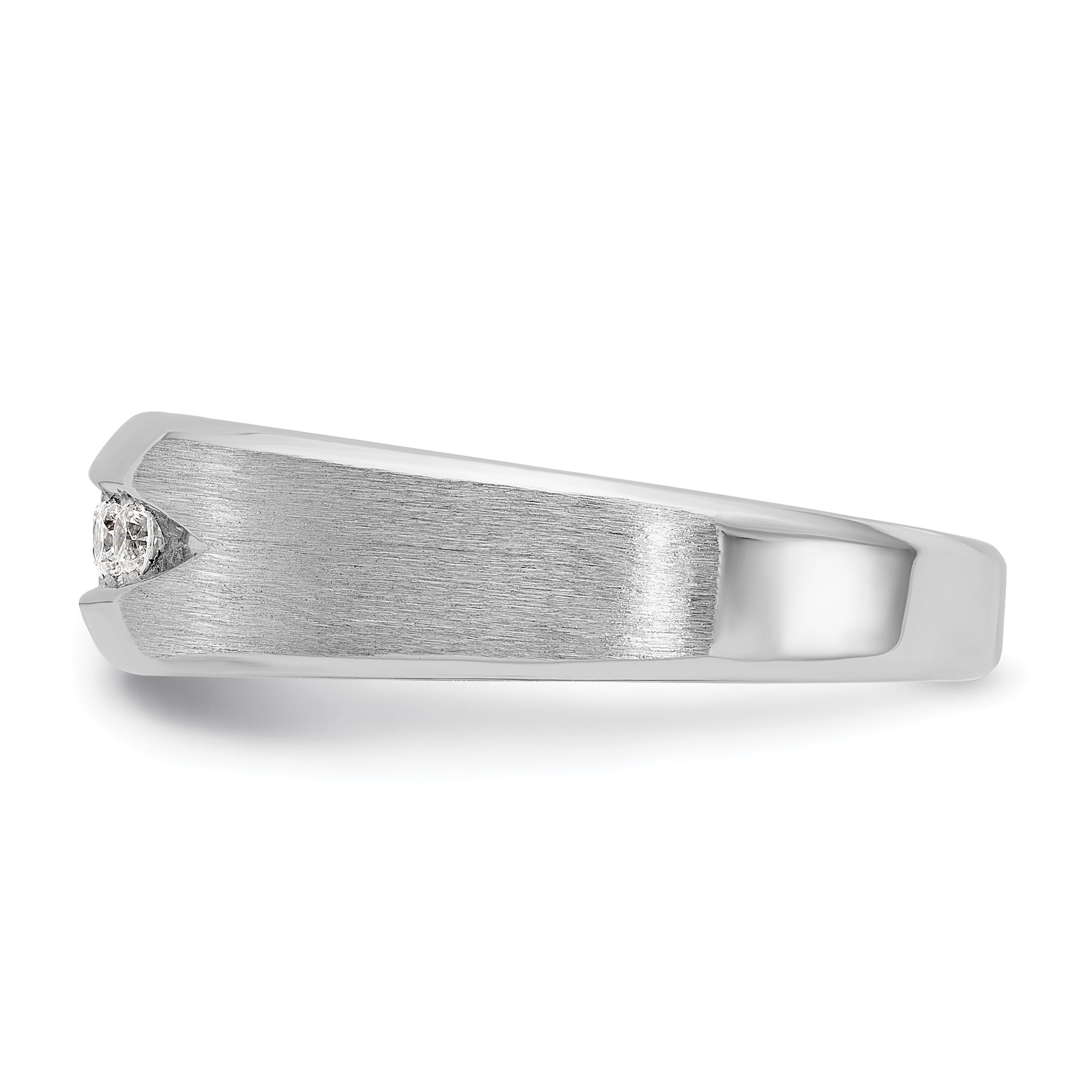 14k White Gold Men's Polished and Satin 5-Stone 1/4 Carat AA Quality Diamond Ring - Sophia Jewelers