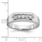 14k White Gold Men's Polished and Satin 5-Stone 1/4 Carat AA Quality Diamond Ring - Sophia Jewelers