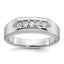 14k White Gold Mens Polished and Satin 5-Stone Ring Mounting, Mounting Only - Sophia Jewelers