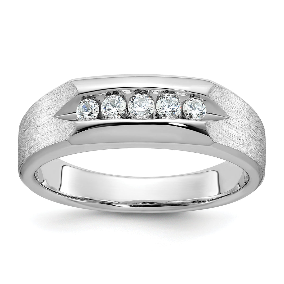 Men's Five-Stone Diamond Ring in 14K White Gold, 7.16mm (1/4 ct. tw.), Size 10 - Sophia Jewelers Main image