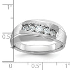 14k White Gold Mens Polished and Satin 5-Stone Ring Mounting, Mounting Only - Sophia Jewelers