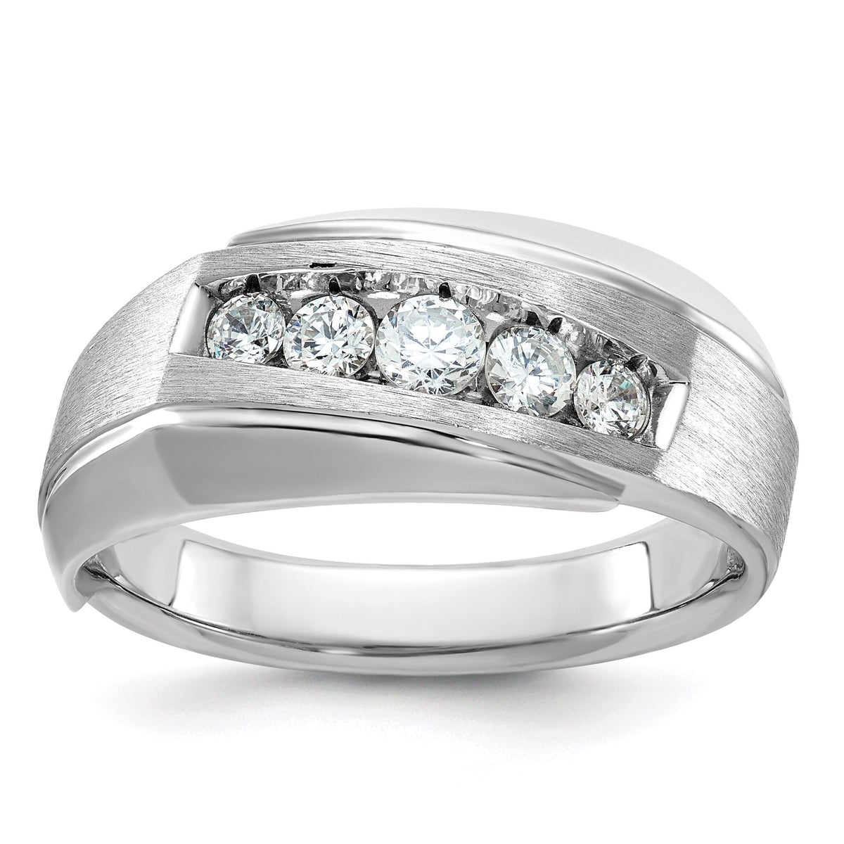 Men's Five-Stone Diamond Ring in 14K White Gold, 9.77mm (1/2 ct. tw.), Size 10 - Sophia Jewelers Main image