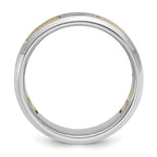 10k Two-tone Men's Polished Satin and Cut-Out 1/6 Carat A Quality Diamond 3-Stone Ring