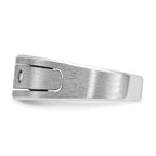 14k White Gold Mens Polished and Satin 3-Stone Diamond Ring Mounting, Mounting Only - Sophia Jewelers