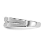 14k White Gold Men's Polished Satin and Grooved 1/4 Carat AA Quality Diamond 5-Stone Ring - Sophia Jewelers