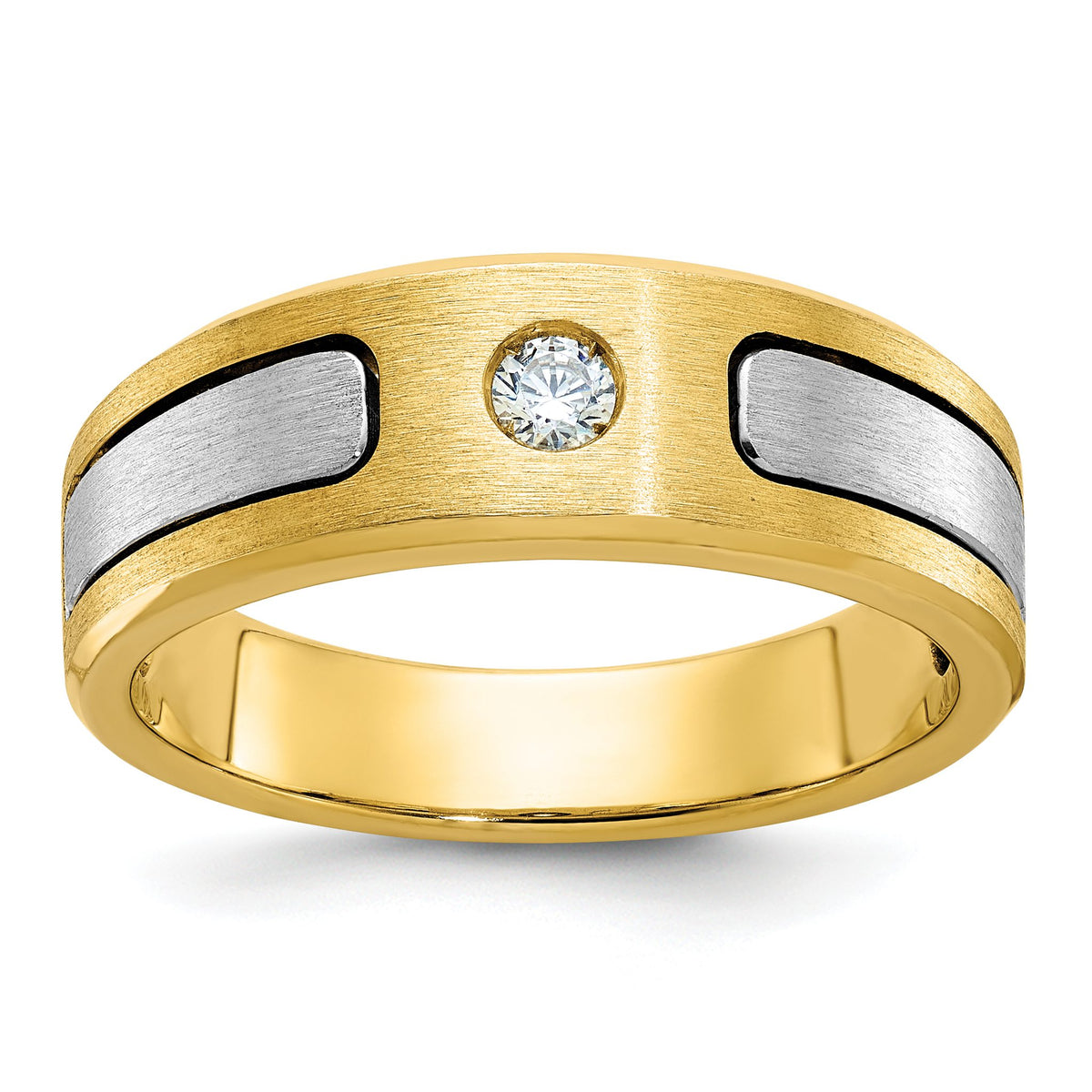 Men's Diamond Ring in 10K Two-Tone Gold (1/10 ct. tw.), Size 10 - Sophia Jewelers Main image