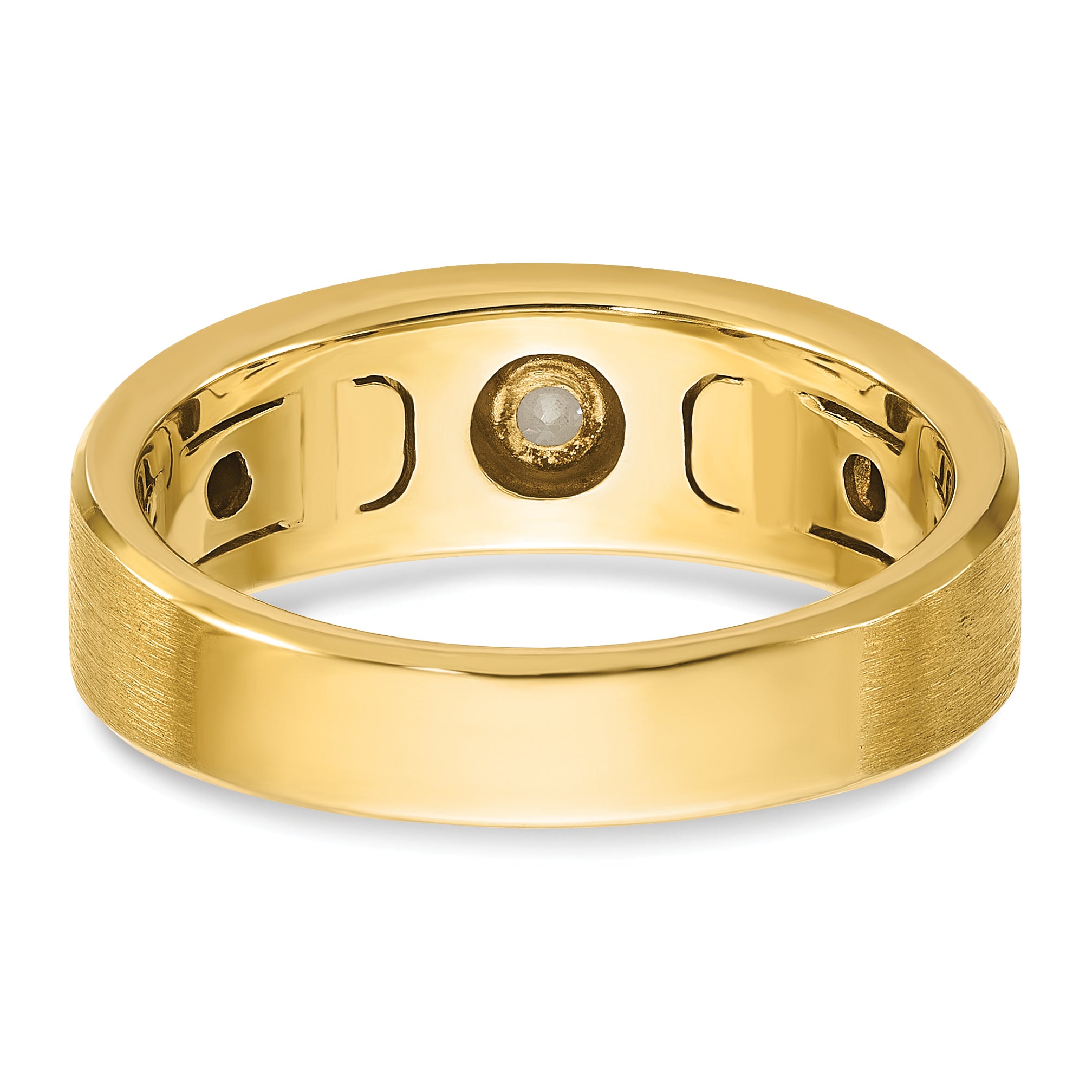 14k Two-tone Mens Polished and Satin Diamond Ring Mounting, Mounting Only - Sophia Jewelers