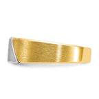 14k Two-tone Mens Polished and Satin 1/20 carat Diamond Complete Ring - Sophia Jewelers