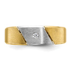 14k Two-tone Mens Polished and Satin 1/20 carat Diamond Complete Ring - Sophia Jewelers