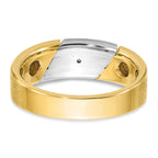 14k Two-tone Mens Polished and Satin Diamond Ring Mounting, Mounting Only - Sophia Jewelers
