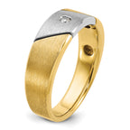 14k Two-tone Mens Polished and Satin Diamond Ring Mounting, Mounting Only - Sophia Jewelers