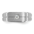 14k White Gold Mens Polished and Satin Diamond Ring Mounting, Mounting Only - Sophia Jewelers
