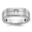 14k White Gold Mens Polished and Satin 1/6 carat Diamond Complete Ring - Sophia Jewelers