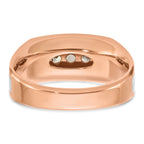 14k White and Rose Gold with Black Rhodium Men's Polished Satin and Grooved 5-Stone 1/2 Carat AA Qua - Sophia Jewelers