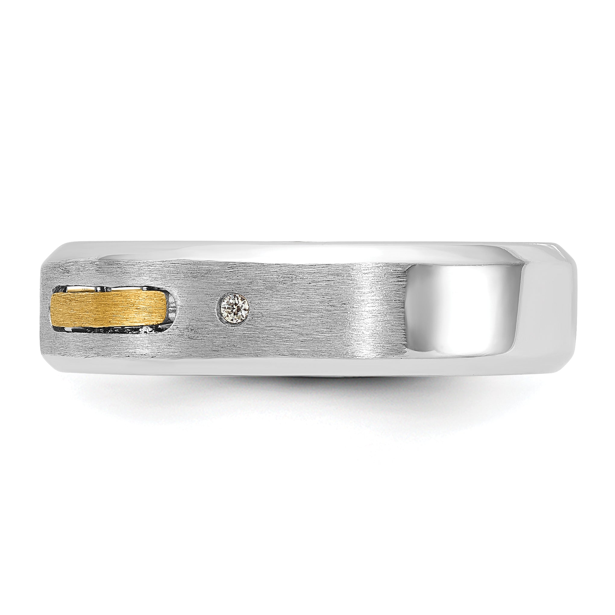14k Two-tone Mens Polished and Satin Diamond Ring Mounting, Mounting Only Secondary image