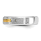 14k Two-tone Mens Polished and Satin Diamond Complete Ring - Sophia Jewelers