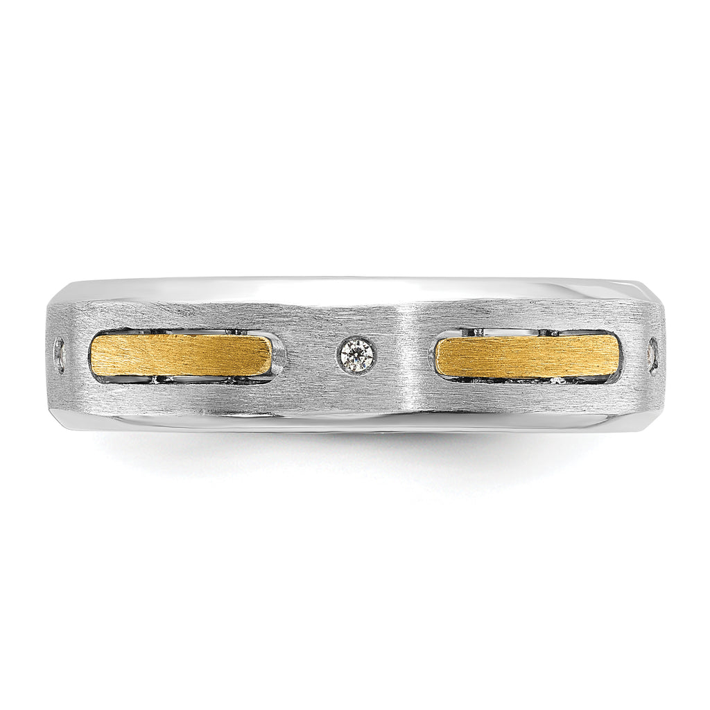 14k Two-tone Mens Polished and Satin Diamond Ring Mounting, Mounting Only - Sophia Jewelers