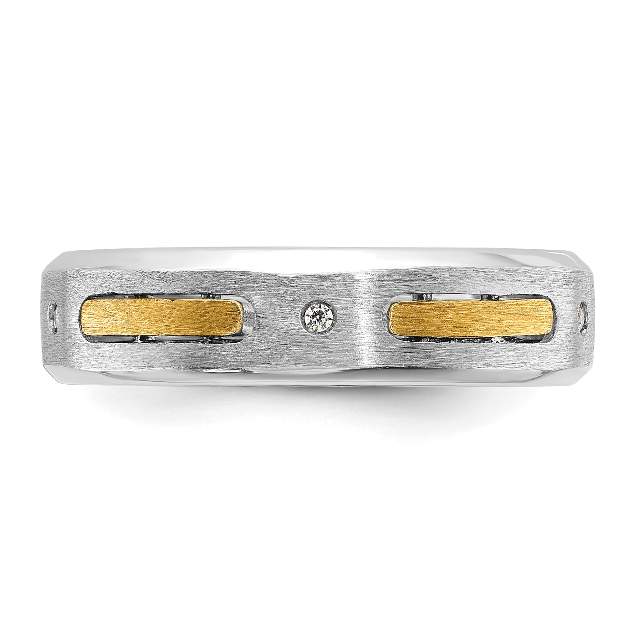 14k Two-tone Mens Polished and Satin Diamond Ring Mounting, Mounting Only - Sophia Jewelers