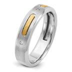 14k Two-tone Mens Polished and Satin Diamond Ring Mounting, Mounting Only - Sophia Jewelers