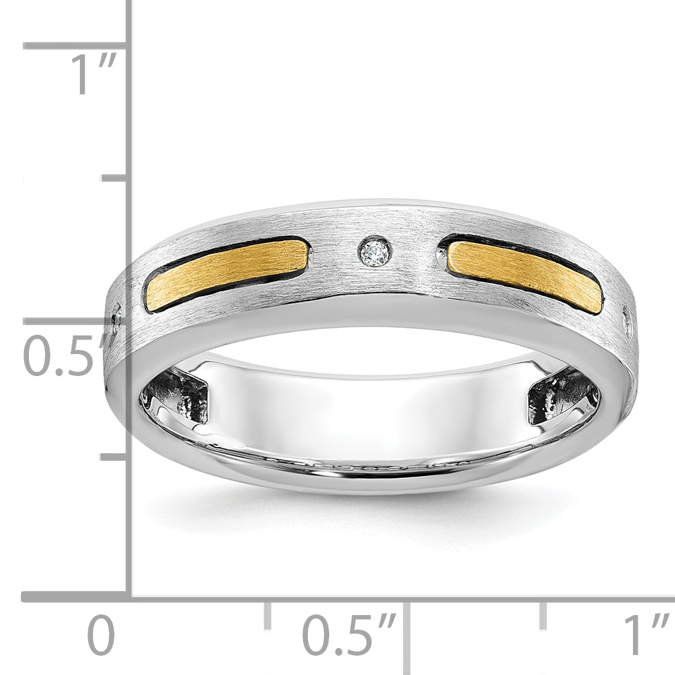 14k Two-tone Mens Polished and Satin Diamond Ring Mounting, Mounting Only - Sophia Jewelers