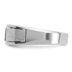 14k White Gold Men's Polished and Satin Ring Mounting, Mounting Only - Sophia Jewelers
