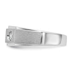 14k White Gold Mens Polished and Satin Diamond Ring Mounting, Mounting Only - Sophia Jewelers