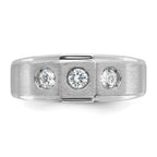 14k White Gold Mens Polished and Satin Diamond Ring Mounting, Mounting Only - Sophia Jewelers
