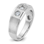 14k White Gold Mens Polished and Satin Diamond Ring Mounting, Mounting Only - Sophia Jewelers