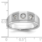 14k White Gold Mens Polished and Satin Diamond Ring Mounting, Mounting Only - Sophia Jewelers