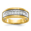 14k Two-tone Mens Polished Satin and Grooved 7-Stone 1/2 Carat AA Diamond Ring - Sophia Jewelers