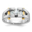 Men's Three-Stone Lab-Grown Diamond Ring in 14K Two-Tone Gold, 1.7mm (3/4 ct. tw.), Size 10 - Sophia Jewelers