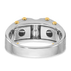 14k Two-tone Mens Polished and Satin 1/4 carat Diamond Complete Ring - Sophia Jewelers