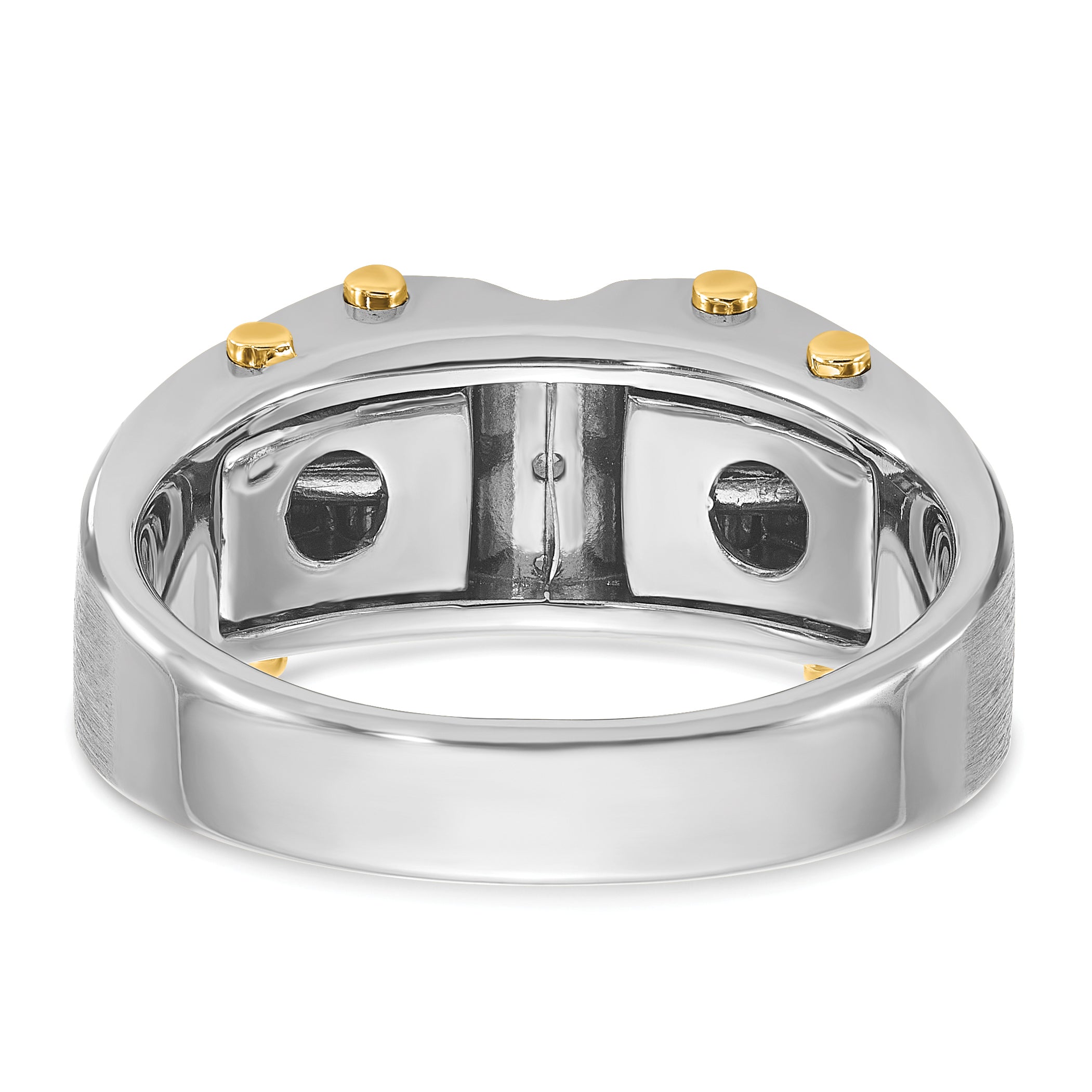 14k Two-tone Mens Polished and Satin Diamond Ring Mounting, Mounting Only - Sophia Jewelers
