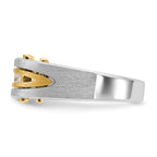 14k Two-tone Mens Polished and Satin 1/2 carat Diamond Complete Ring - Sophia Jewelers