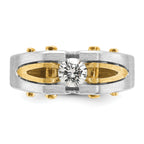 14k Two-tone Mens Polished and Satin 1/2 carat Diamond Complete Ring - Sophia Jewelers