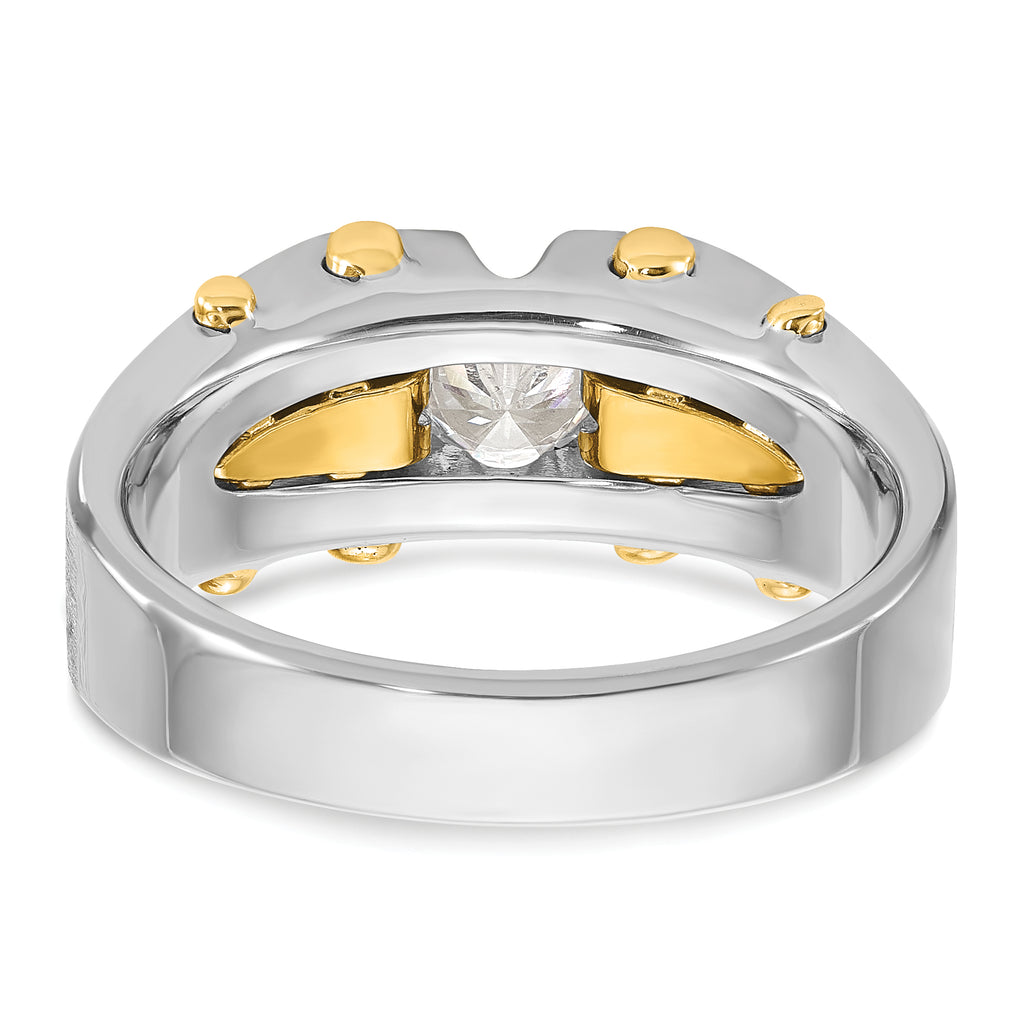 14k Two-tone Mens Polished and Satin Diamond Ring Mounting, Mounting Only - Sophia Jewelers
