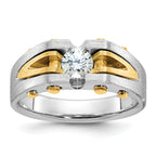 14k Two-tone Mens Polished and Satin Diamond Ring Mounting, Mounting Only - Sophia Jewelers