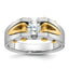 14k Two-tone Mens Polished and Satin Diamond Ring Mounting, Mounting Only - Sophia Jewelers