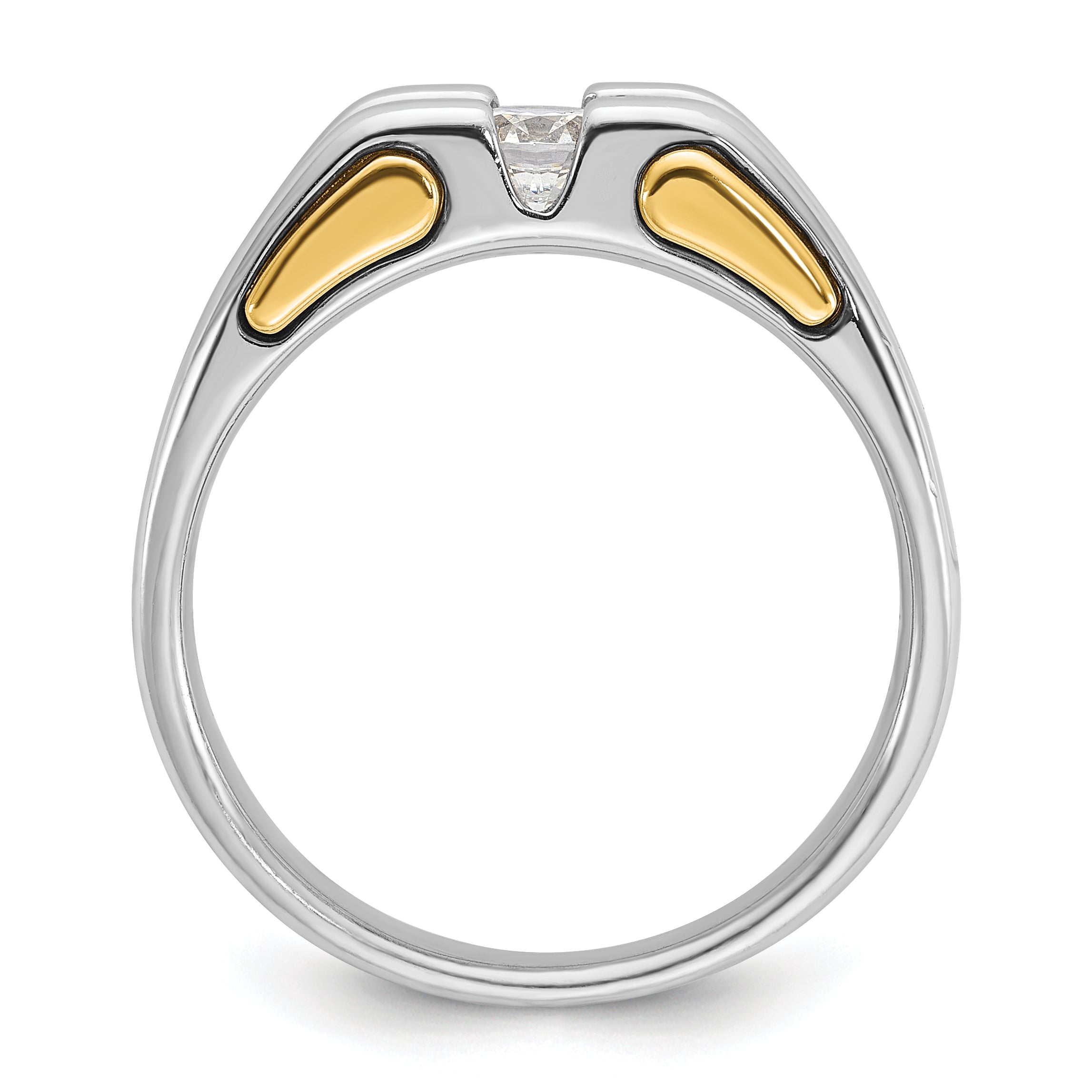 10k Two-tone Men's Diamond Complete Ring Secondary image