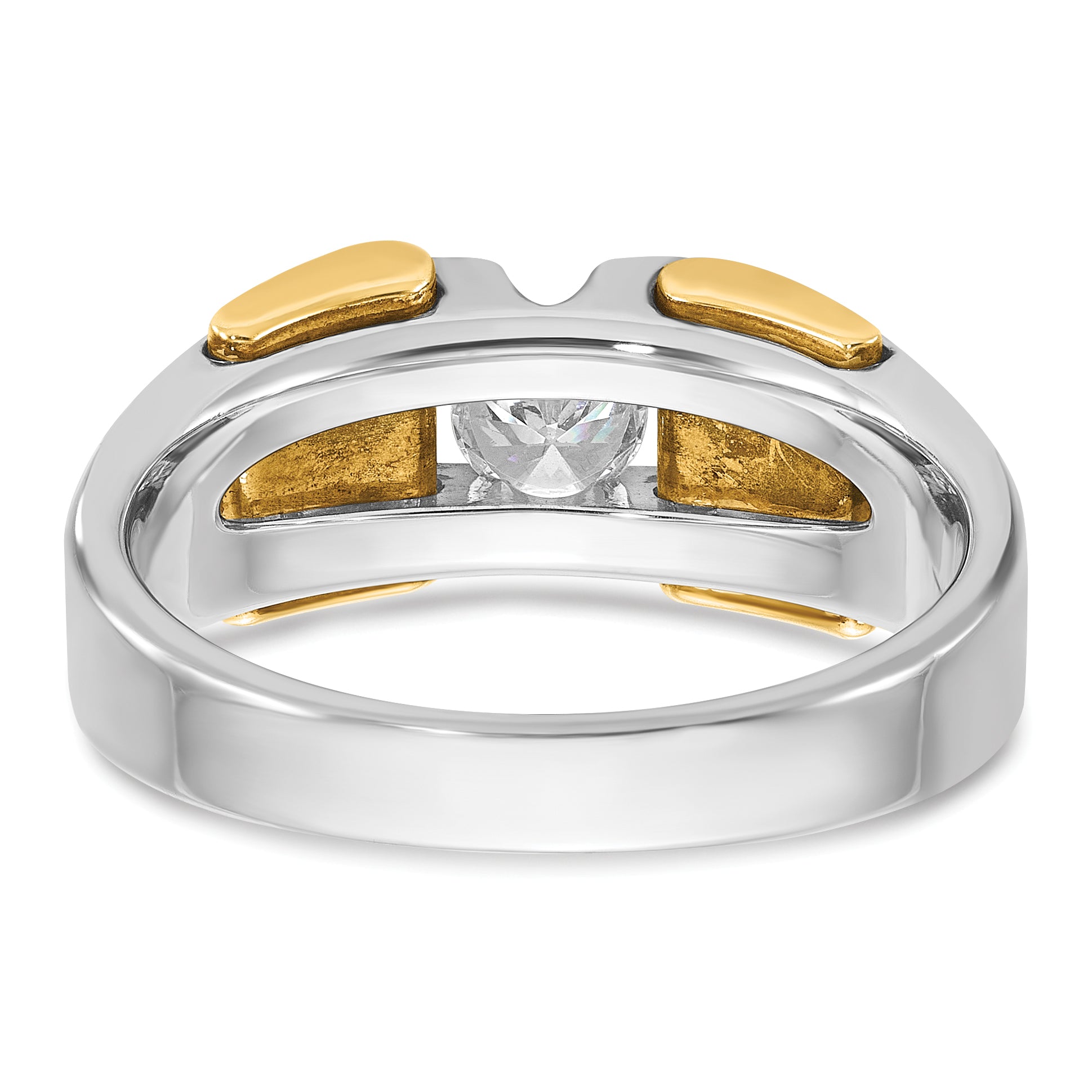 10k Two-tone Men's Diamond Complete Ring