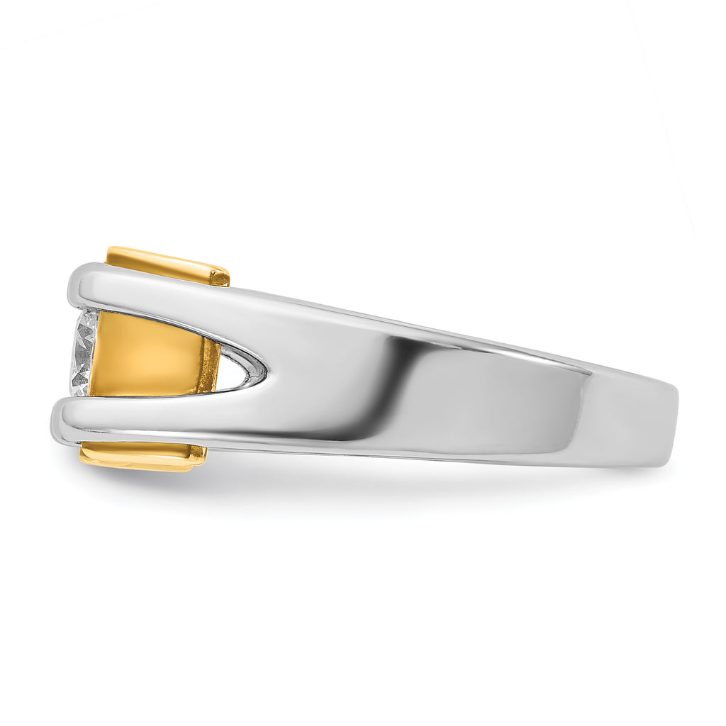 14k Two-tone Mens Diamond Ring Mounting, Mounting Only - Sophia Jewelers