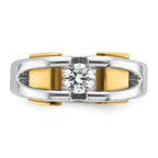 14k Two-tone Mens 3/8 carat Diamond Complete Ring - Sophia Jewelers