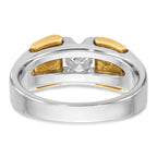 14k Two-tone Mens Diamond Ring Mounting, Mounting Only - Sophia Jewelers
