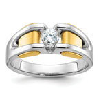14k Two-tone Mens 3/8 carat Diamond Complete Ring - Sophia Jewelers