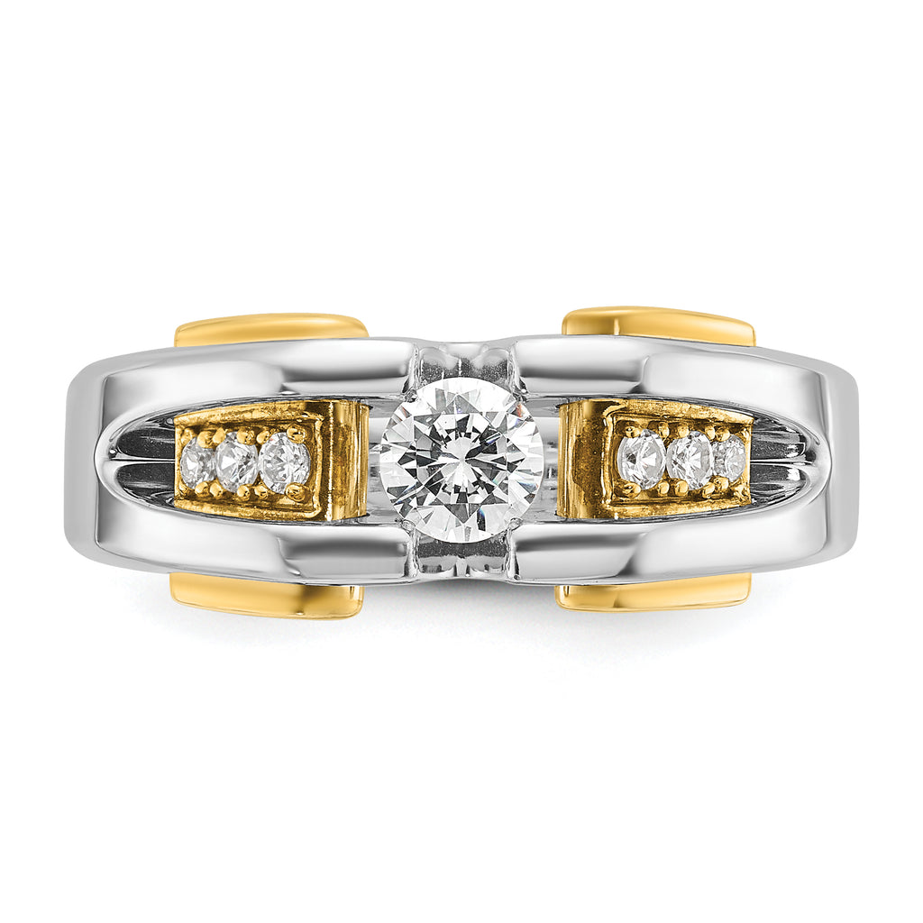 14k Two-tone Mens 1/2 carat Diamond Complete Ring - Sophia Jewelers